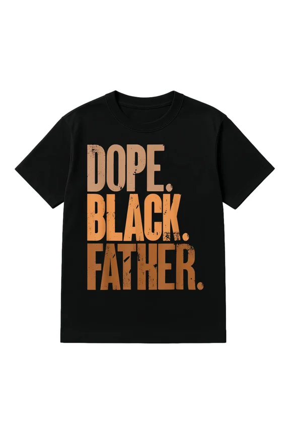100% Cotton Men Gifts Black Dad Dope Black Father Fathers Day T-Shirt Cotton Crew Neck Short Sleeve Graphic Design for Casual Wear Golf Gift T-Shirt For Men and Women
