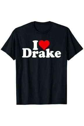100% Cotton Men's 100% Cotton T-Shirt 180gsm - I Love Heart Drake T-Shirt, Black Comfortable Breathable Soft Tee, Valentine's Gift for Men Golf Gift T-Shirt For Men and Women