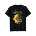 thumbnail image 1 of 100% Cotton Men's Christian Faith T-Shirt | "I Only Can Imagine" Bible Verse, Black, Inspirational Sunflower Design, Casual Round Neck Short Sleeve, Comfortable & Versatile, Sizes S-XXXL, 1 of 8