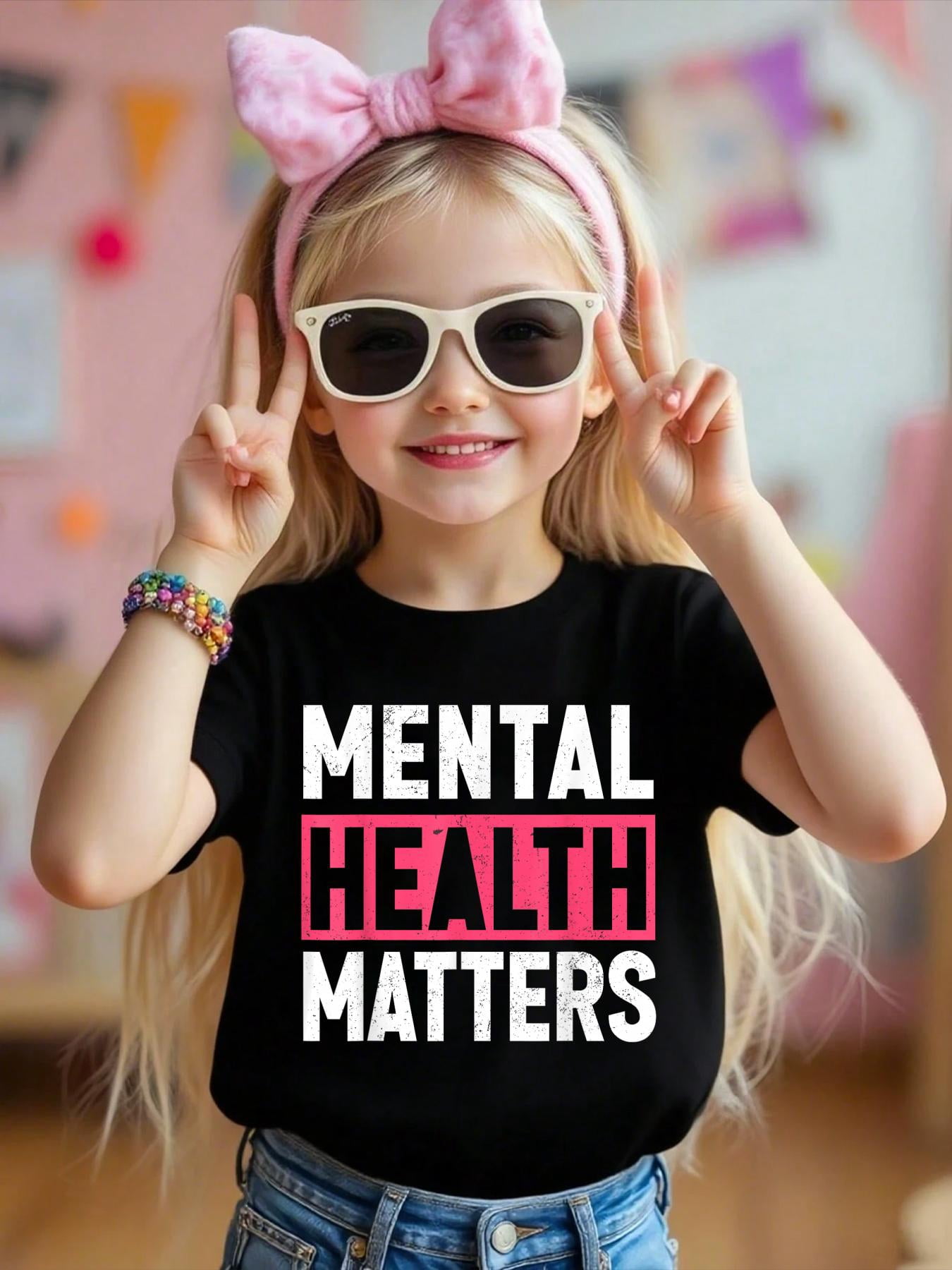 100% Cotton Mens Women Kids Mental Health Matters Awareness T-Shirt ...