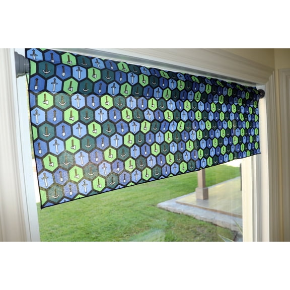 100% Cotton Minecraft Themed Window Valance 42" Wide Tools Inventory