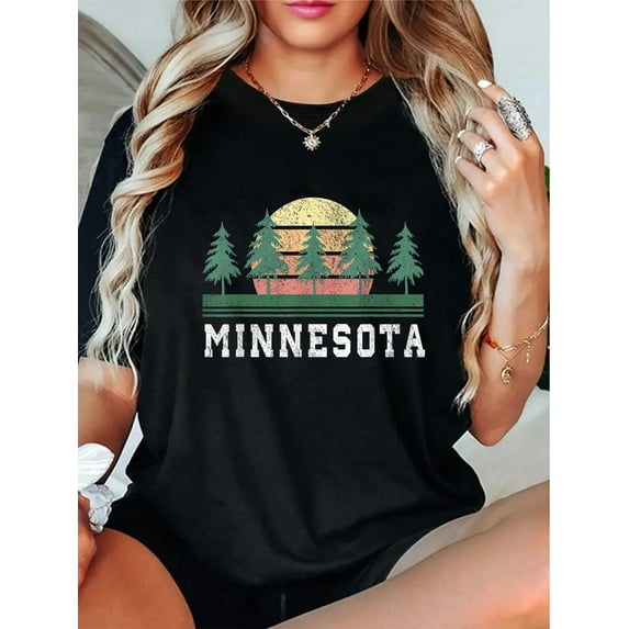 100% Cotton Minnesota MN Retro Vintage Gift Men Women T-Shirt