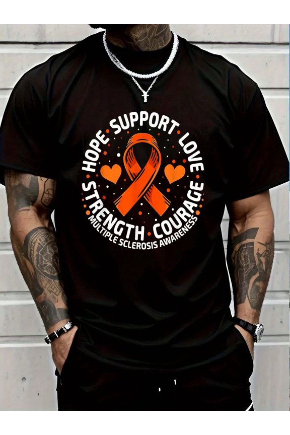 100% Cotton Multiple Sclerosis Awareness Family Support MS Awareness T-Shirt Women's Men Graphic Tee