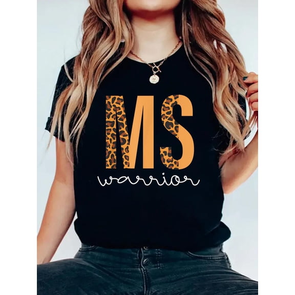 100% Cotton Multiple Sclerosis Awareness Shirts Men Women MS Warrior T-Shirt Women's Men's Graphic Tee Casual Tops
