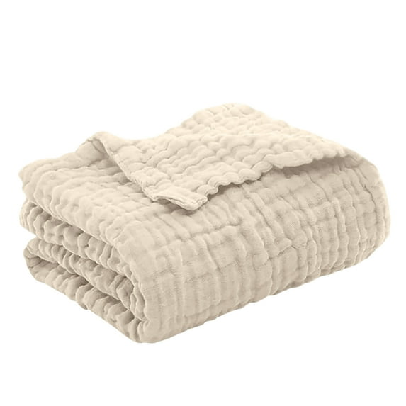 100% Cotton Muslin Throw Blanket Large Lightweight & Breathable, All Season Soft Gauze Blanket for Couch Bed, Pre-Washed Cooling Thin Blanket for Women Men, Boho Chic Home Decor