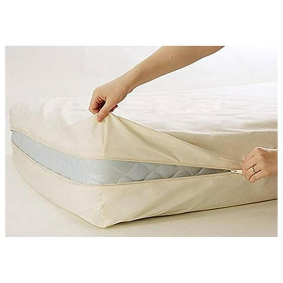 100% Cotton Natural Fleetwood Cotton Mattress Cover, Size, with Zipper