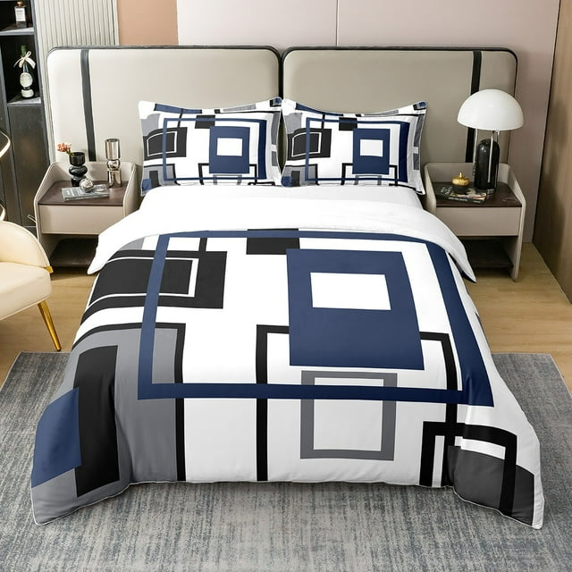 100 Cotton Navy Blue Square Comforter Cover For Teen Boys Twin Lack