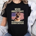 thumbnail image 1 of 100% Cotton Never Underestimate Old Man German Shepherd T-Shirt, 1 of 5