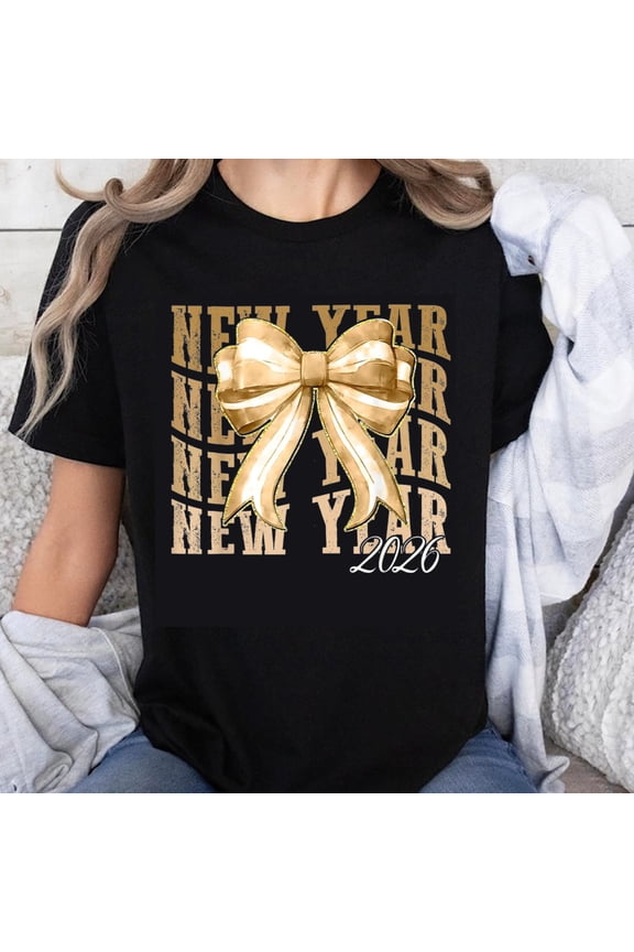 100% Cotton New Year Gold Bow 2020