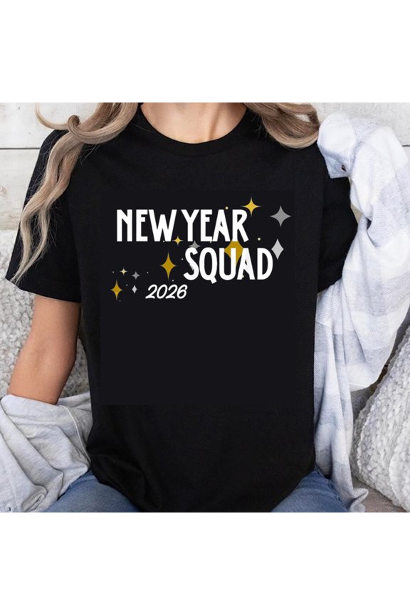 100% Cotton New Year Squad 2026 Stars T-Shirt