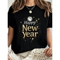 thumbnail image 1 of 100% Cotton New Years Eve Party Countdown Happy New Year Fireworks T-Shirt Summer Tees Women, 1 of 7