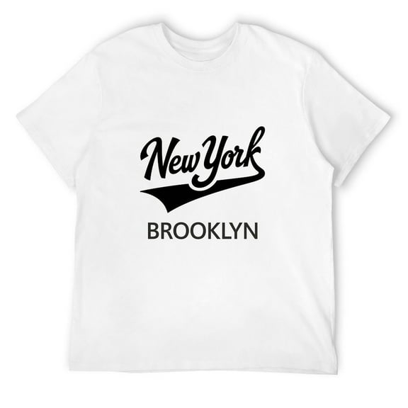 [100% Cotton]New York Brooklyn Men's Fashionable Printed Loose Short Sleeve T-Shirt | Exquisite Design | Summer  | Easy To Pair, Showcases Your Style