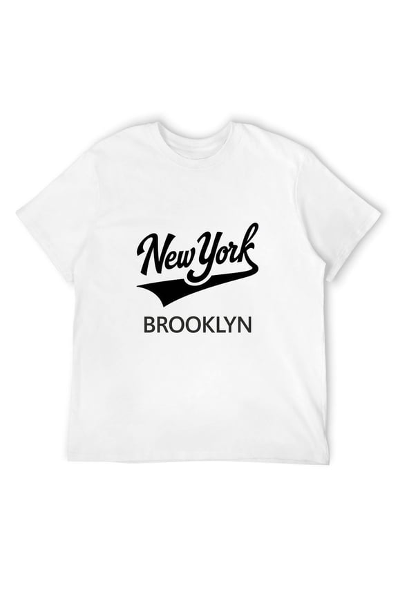 [100% Cotton]New York Brooklyn Men's Fashionable Printed Loose Short Sleeve T-Shirt | Exquisite Design | Summer  | Easy To Pair, Showcases Your Style