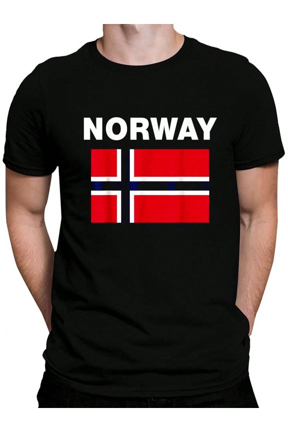 100% Cotton Norway Norwegian Flag Heritage T-Shirt Women's Men's Graphic Tee Causal Tops Fashion Tshirt Short Sleeve T-Shirt