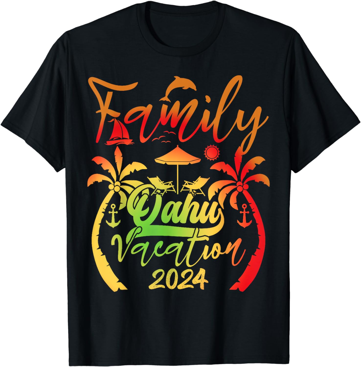 100% Cotton Oahu Family Vacation 2024 Oahu Hawaii Vacation Souvenir T 