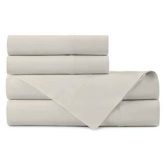 100% Cotton Odor-Neutralizing Antimicrobial Sheet Set, Full Ivory by Wholistic