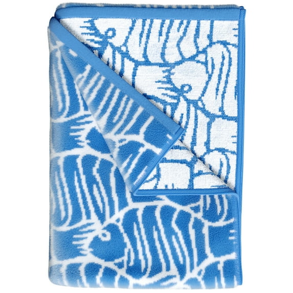 100% Cotton Oversized 36" x 68" Blue Fish Beach & Pool Towels