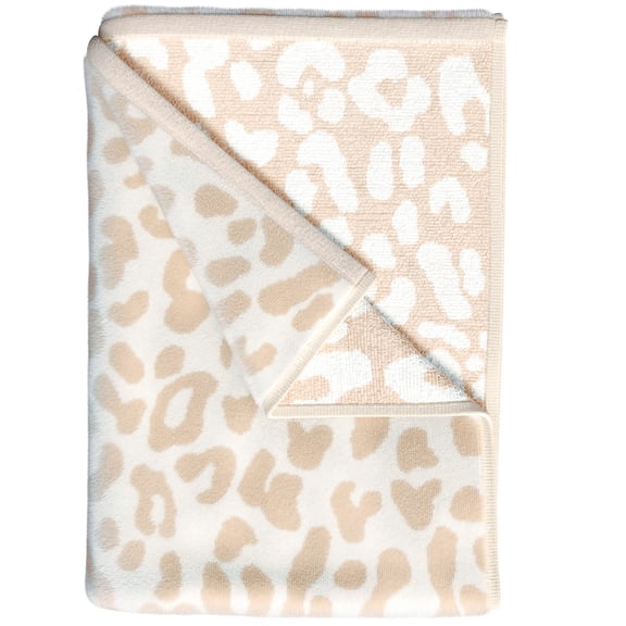 100% Cotton Oversized 36" x 68" Tan Leopard Beach & Pool Towels