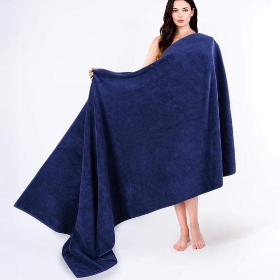 100% Cotton Oversized Bath Sheet Towel 40x80 Inches Navy Blue