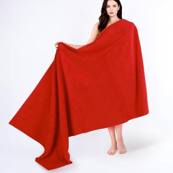 100% Cotton Oversized Bath Sheet Towel 40x80 Inches Red