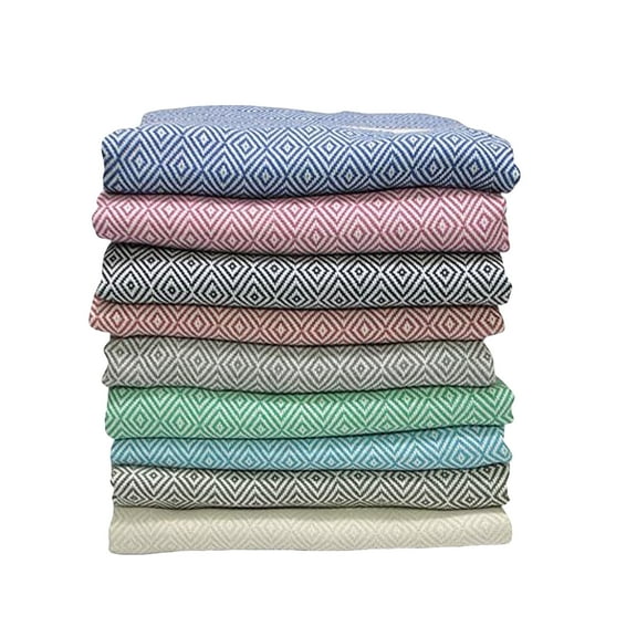 100% Cotton Oversized Beach towels 71x36in - Quick Dry, Sand-Free - Multiple Colors M.O.S (Sky Blue)