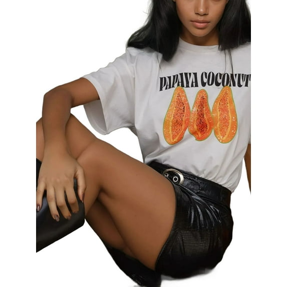 %100 Cotton Oversized Printed Crew Neck Cotton T-Shirt