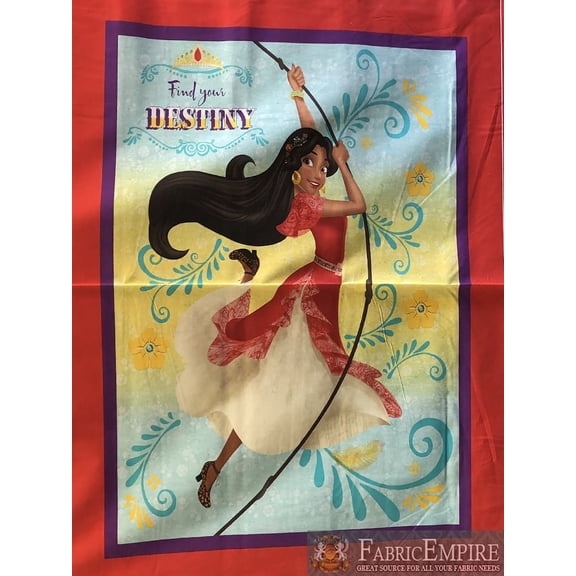 100% Cotton Pannel Fabric Prints Disney Princess Elena Of Avalor Find Your Destiny Licensed 45" Wide Sold Per Piece