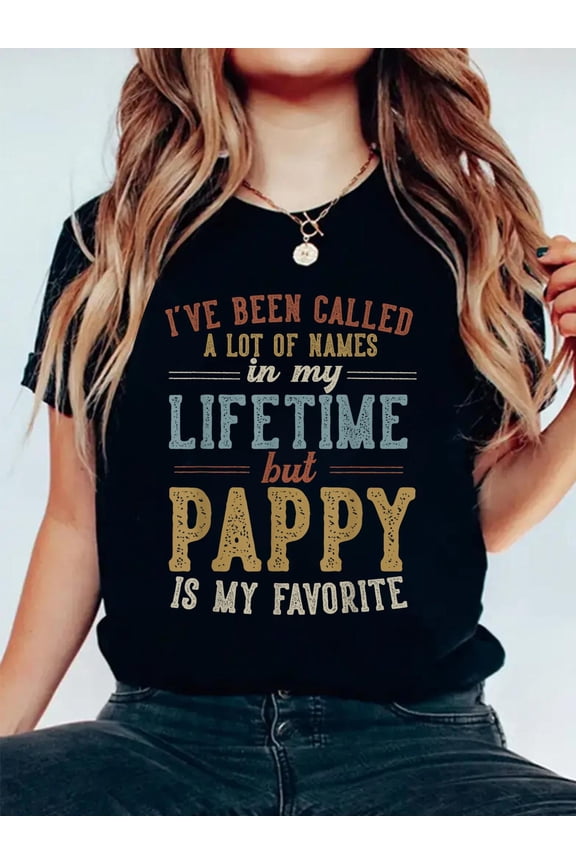 100% Cotton Pappy is My Favorite Name - Father's Day Pappy T-Shirt Women's Men's Graphic Tee
