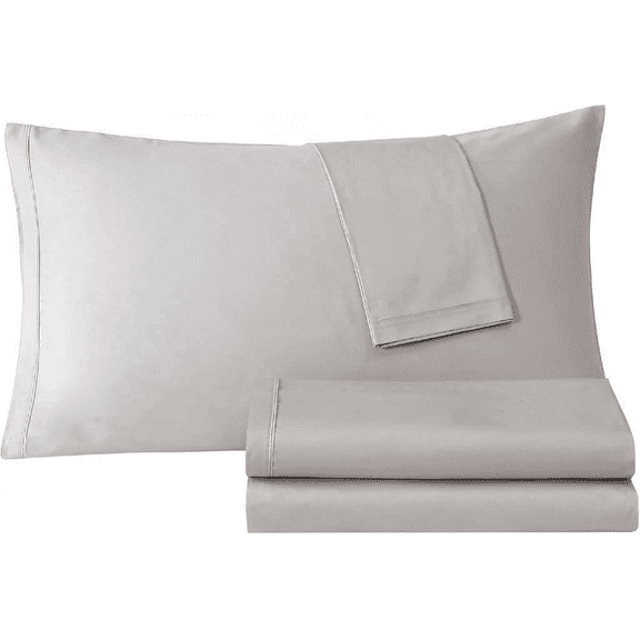 100% Cotton Percale 4-Piece Sheet Set King Size in Sleet