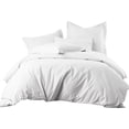 thumbnail image 1 of 100% Cotton Percale Duvet Cover Set 300 Thread Count- Full/Queen- White, 1 of 1
