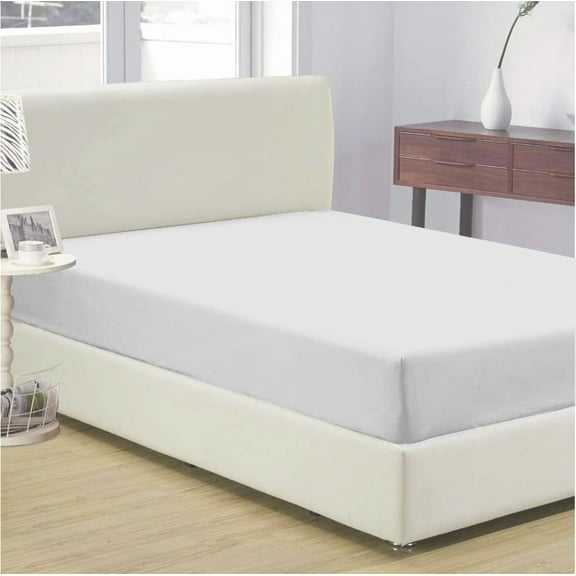 100% Cotton Percale Fitted Sheet, Queen Size Fitted Sheet, 60x80x16, Deep Pocket, Fully Elasticated, Crisp Cool & Strong Bed Linen, Breathable, Soft Fabric (White Queen Fitted Sheet, 4)