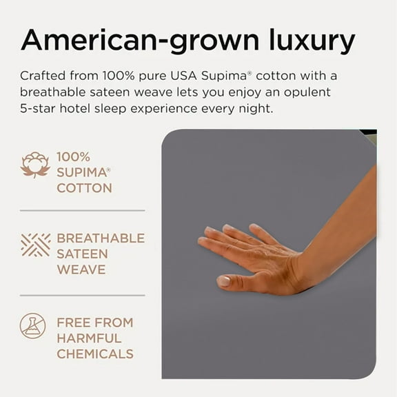 100% Cotton Percale Full Size Bed Sheets, Fits Cooling Sheets Queen Size, Sateen Cotton Sheets, Deep Pocket Full Flat Sheet,Dark Gray