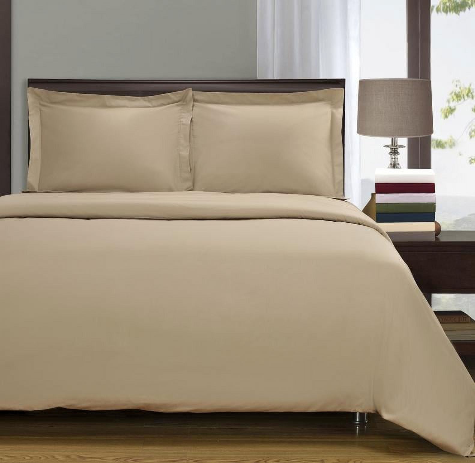 100% Cotton Percale Matte Finish Duvet Cover and Pillow Sham Set Lilac / Cal King