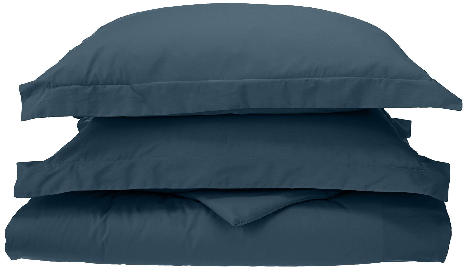 100% Cotton Percale Matte Finish Duvet Cover and Pillow Sham Set Navy Blue / Cal King