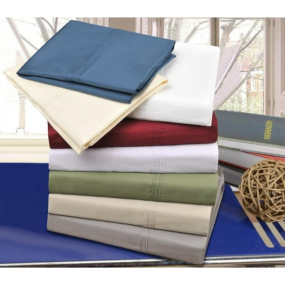 100% Cotton Percale Matte Finish Sheet Set Ivory / Split King