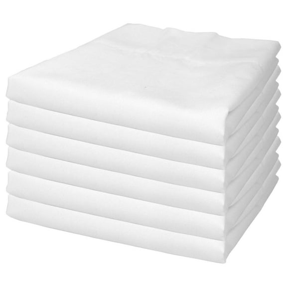 100% Cotton Percale Pillowcases, Breathable Pillow Covers, Airy Light Weight Fabric, Moisture Wicking for Hot Sleepers, Best for Home Spa & Hotel (White Queen/Standard 20"x30", 6)