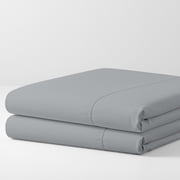 Color Sense 100% Cotton Percale Pillowcases   Breathable, Lightweight, Hotel-Quality - Cool & Crisp, Light Gray, Standard