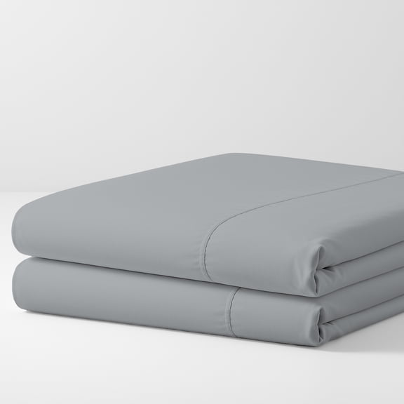 Color Sense 100% Cotton Percale Pillowcases – Breathable, Lightweight, Hotel-Quality - Cool & Crisp, Light Gray, Standard