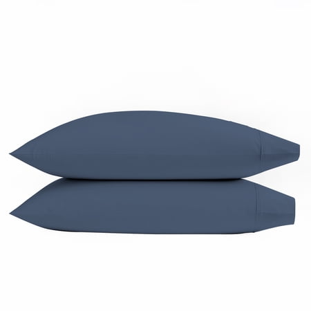 100% Cotton Percale Pillowcases Cool & Crisp Standard Navy by Color Sense