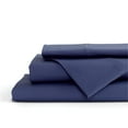thumbnail image 1 of 100% Cotton Percale Sheets King Size, Dark Blue, Deep Pocket, 4 Piece - 1 Flat, 1 Deep Pocket Fitted Sheet and 2 Pillowcases, Crisp Cool and Strong Bed Linen, 1 of 7