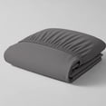 thumbnail image 1 of Color Sense 100% Cotton Percale Single Fitted Bedsheet Cool & Crisp Full Dark Gray, 1 of 14