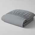 thumbnail image 1 of Color Sense 100% Cotton Percale Single Fitted Bedsheet Cool & Crisp Full Light Gray, 1 of 14