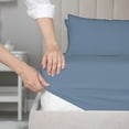 thumbnail image 1 of Color Sense 100% Cotton Percale Single Fitted Bedsheet Cool & Crisp King Blue, 1 of 8