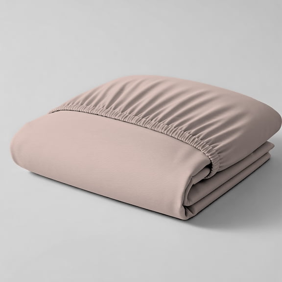 Color Sense 100% Cotton Percale Single Fitted Bedsheet Cool & Crisp Queen Blush