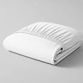 thumbnail image 1 of Color Sense 100% Cotton Percale Single Fitted Bedsheet Cool & Crisp Twin White, 1 of 14