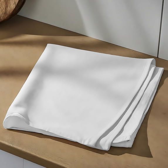 Color Sense 100% Cotton Percale Single Flat Bedsheet Cool & Crisp Full White