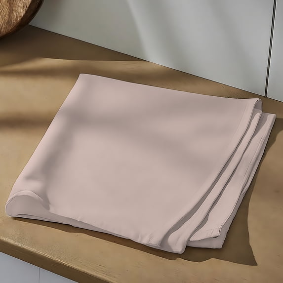 Color Sense 100% Cotton Percale Single Flat Bedsheet Cool & Crisp Twin Blush