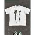 thumbnail image 1 of 100% Cotton Post Punk Crying Eyes T-Shirt Unisex Y2K Aesthetic Graphic Print T Shirt  Tops TEE 220g Heavy Cotton T Shirt | Two colors  S-5XL SIZE, 1 of 4