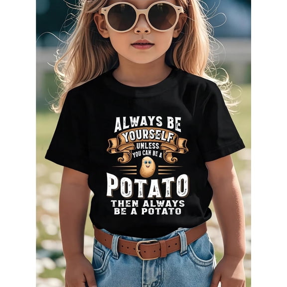 100% Cotton Potato Shirt Funny Cute Potato Tshirt for Kids Boys Girls Premium Tri-Blend T-Shirt Graphic T-shirts for girls