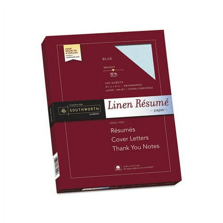 100% Cotton Premium Weight Linen Resume Paper, 32 lb Bond Weight, 8.5 x 11, Almond, 100/Pack 100% Cotton Premium Weight Linen Resume Paper, 32 lb Bond Weight, 8.5 x 11, Almond, 100/Pack